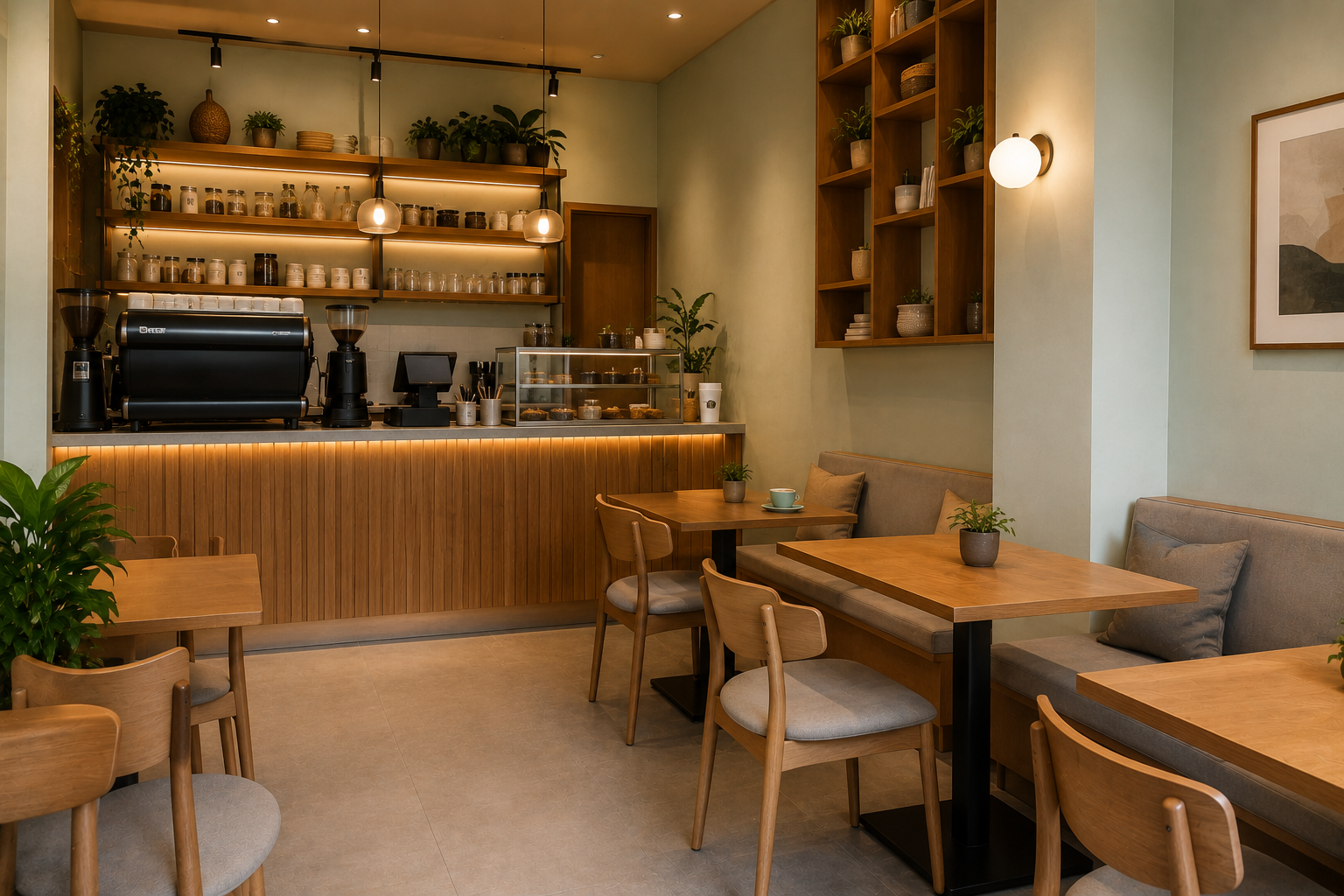 Cafe furniture commercial carpenter work in Gurgaon